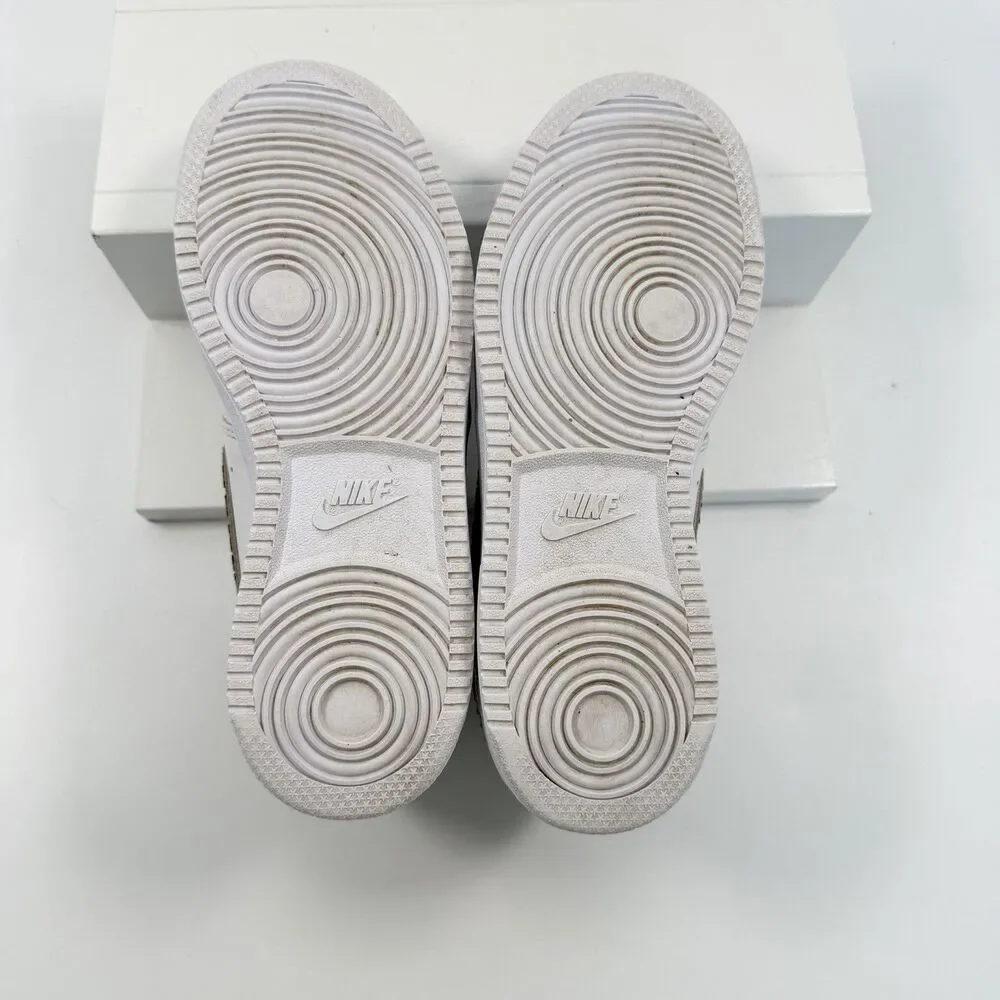 Nike Court Vision Low White Leopard Swoosh Womens DD9665-100 Size 7